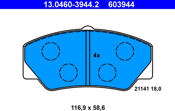 ATE 13.0460-3944.2 - Set placute frana,frana disc aaoparts.ro