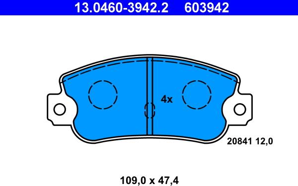ATE 13.0460-3942.2 - Set placute frana,frana disc aaoparts.ro