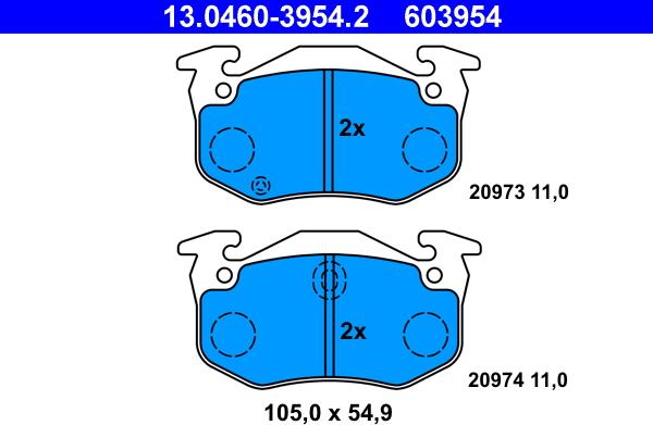 ATE 13.0460-3954.2 - Set placute frana,frana disc aaoparts.ro