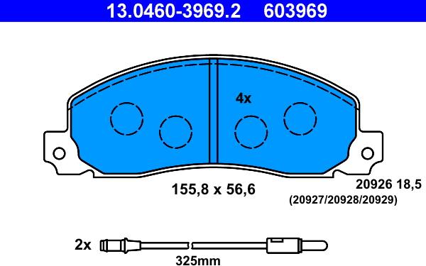 ATE 13.0460-3969.2 - Set placute frana,frana disc aaoparts.ro