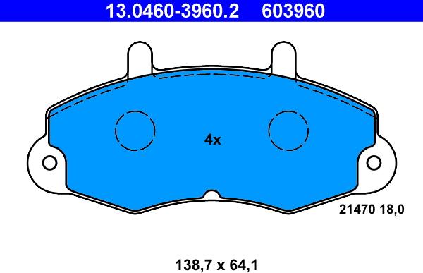 ATE 13.0460-3960.2 - Set placute frana,frana disc aaoparts.ro