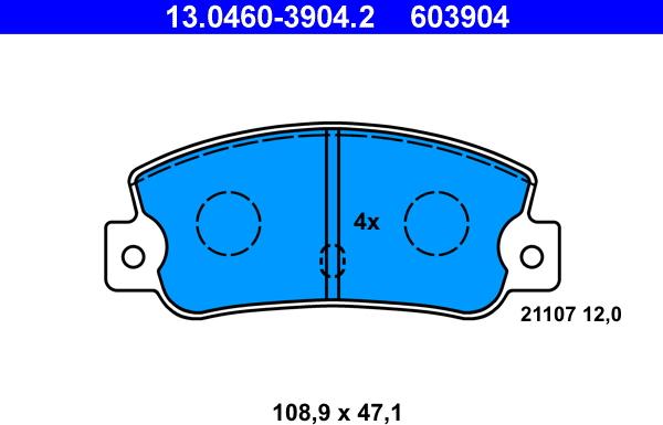 ATE 13.0460-3904.2 - Set placute frana,frana disc aaoparts.ro