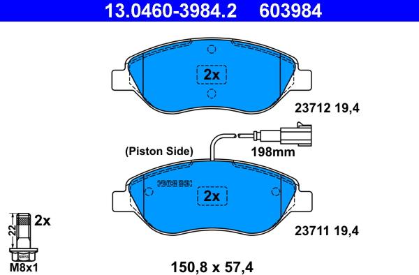 ATE 13.0460-3984.2 - Set placute frana,frana disc aaoparts.ro