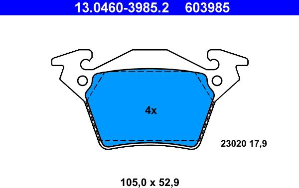 ATE 13.0460-3985.2 - Set placute frana,frana disc aaoparts.ro