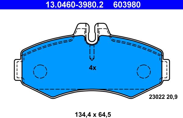 ATE 13.0460-3980.2 - Set placute frana,frana disc aaoparts.ro