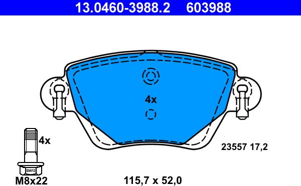 ATE 13.0460-3988.2 - Set placute frana,frana disc aaoparts.ro