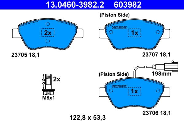 ATE 13.0460-3982.2 - Set placute frana,frana disc aaoparts.ro