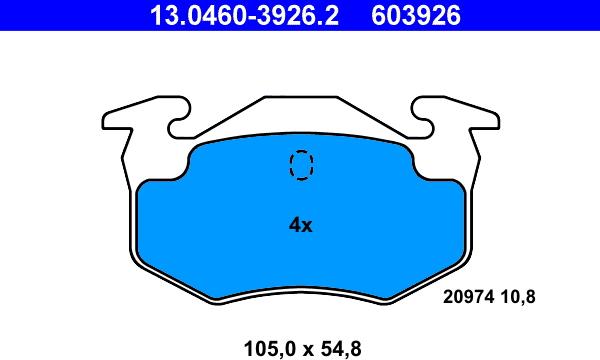 ATE 13.0460-3926.2 - Set placute frana,frana disc aaoparts.ro