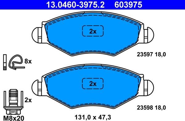 ATE 13.0460-3975.2 - Set placute frana,frana disc aaoparts.ro