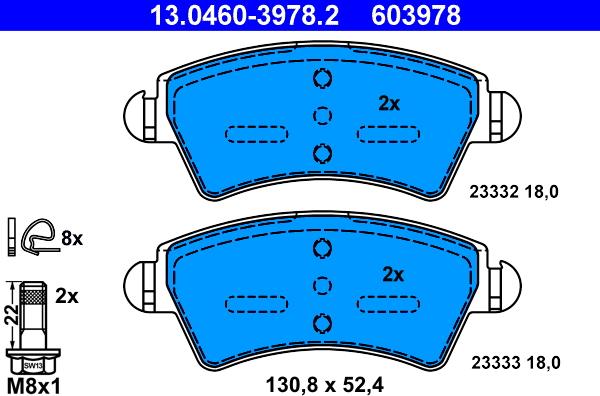 ATE 13.0460-3978.2 - Set placute frana,frana disc aaoparts.ro