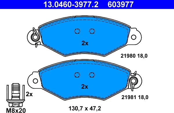 ATE 13.0460-3977.2 - Set placute frana,frana disc aaoparts.ro