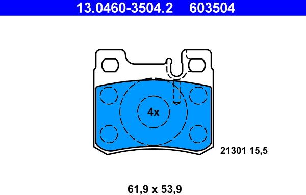 ATE 13.0460-3504.2 - Set placute frana,frana disc aaoparts.ro