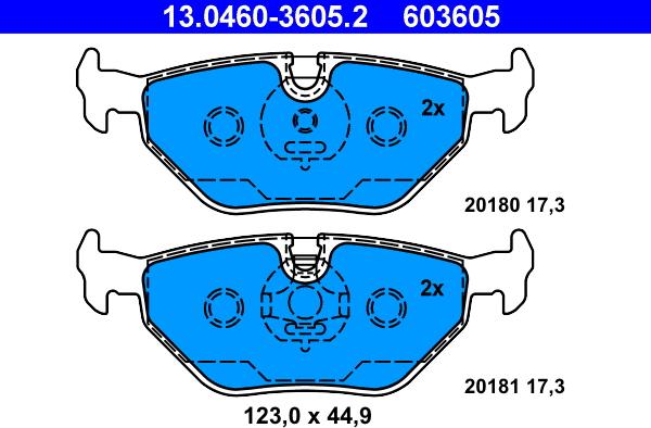 ATE 13.0460-3605.2 - Set placute frana,frana disc aaoparts.ro