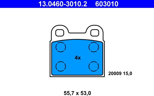 ATE 13.0460-3010.2 - Set placute frana,frana disc aaoparts.ro