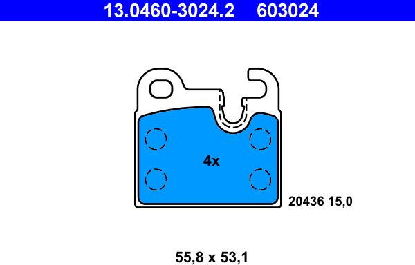 ATE 13.0460-3024.2 - Set placute frana,frana disc aaoparts.ro