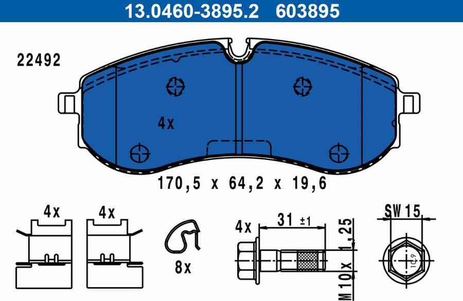 ATE 13.0460-3895.2 - Set placute frana,frana disc aaoparts.ro