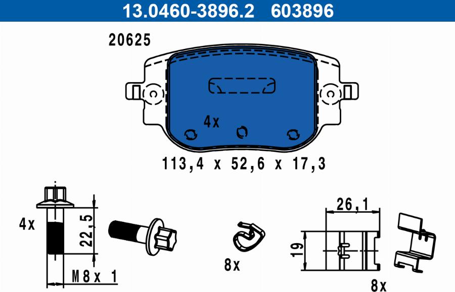 ATE 13.0460-3896.2 - Set placute frana,frana disc aaoparts.ro