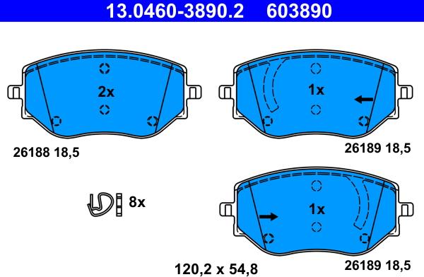 ATE 13.0460-3890.2 - Set placute frana,frana disc aaoparts.ro