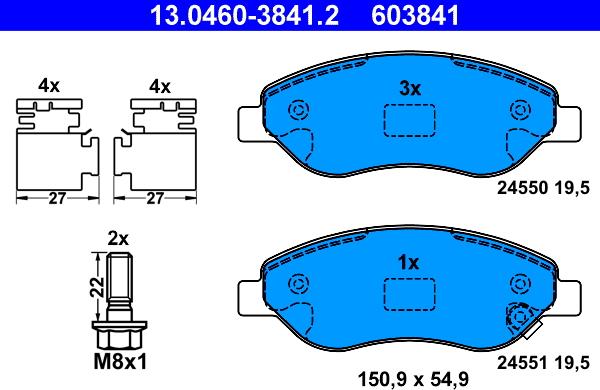 ATE 13.0460-3841.2 - Set placute frana,frana disc aaoparts.ro