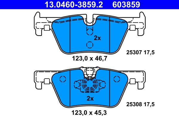 ATE 13.0460-3859.2 - Set placute frana,frana disc aaoparts.ro