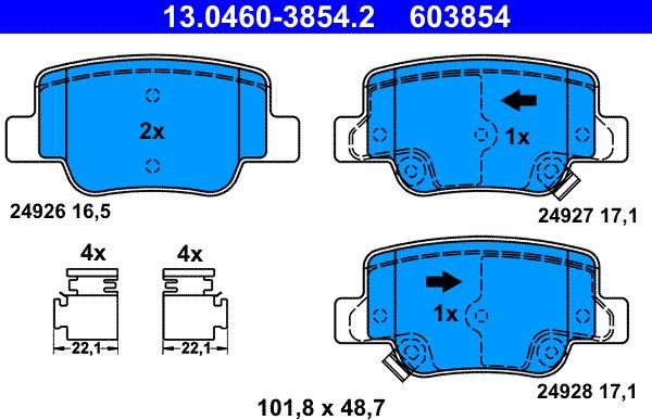 ATE 13.0460-3854.2 - Set placute frana,frana disc aaoparts.ro