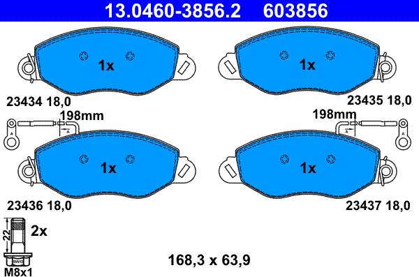 ATE 13.0460-3856.2 - Set placute frana,frana disc aaoparts.ro