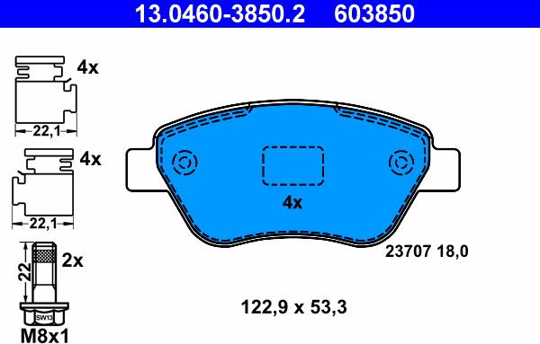 ATE 13.0460-3850.2 - Set placute frana,frana disc aaoparts.ro