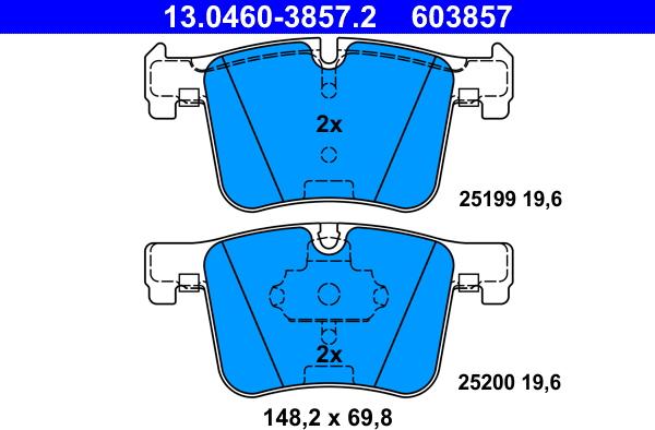 ATE 13.0460-3857.2 - Set placute frana,frana disc aaoparts.ro