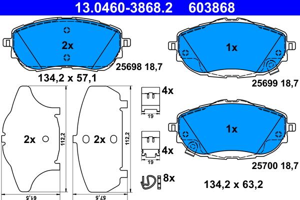 ATE 13.0460-3868.2 - Set placute frana,frana disc aaoparts.ro