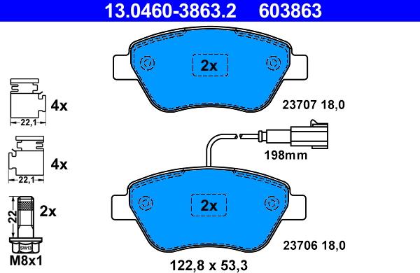 ATE 13.0460-3863.2 - Set placute frana,frana disc aaoparts.ro