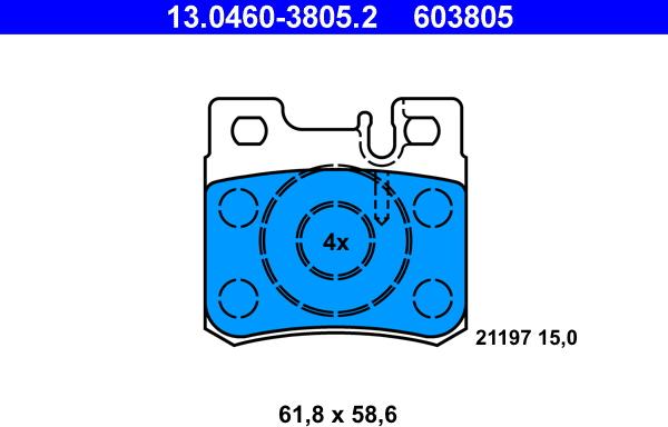 ATE 13.0460-3805.2 - Set placute frana,frana disc aaoparts.ro