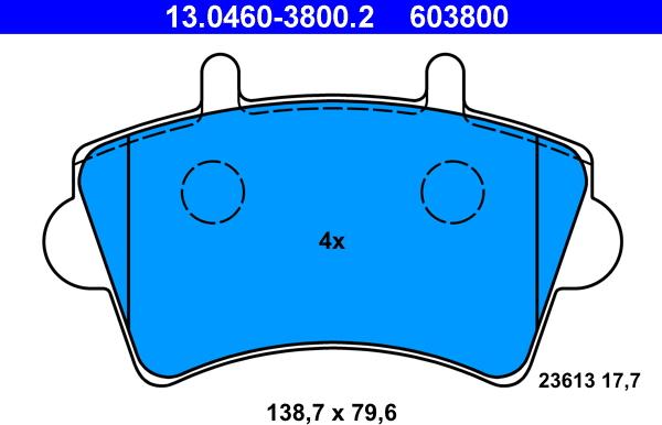 ATE 13.0460-3800.2 - Set placute frana,frana disc aaoparts.ro