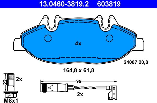 ATE 13.0460-3819.2 - Set placute frana,frana disc aaoparts.ro