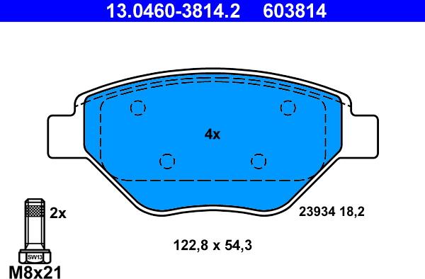 ATE 13.0460-3814.2 - Set placute frana,frana disc aaoparts.ro