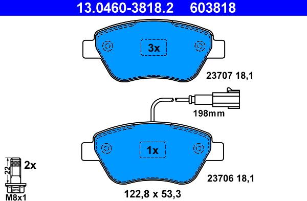 ATE 13.0460-3818.2 - Set placute frana,frana disc aaoparts.ro