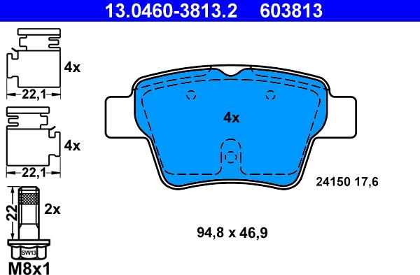 ATE 13.0460-3813.2 - Set placute frana,frana disc aaoparts.ro