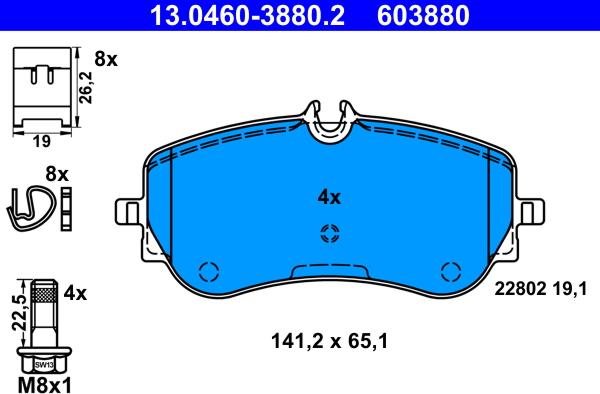 ATE 13.0460-3880.2 - Set placute frana,frana disc aaoparts.ro