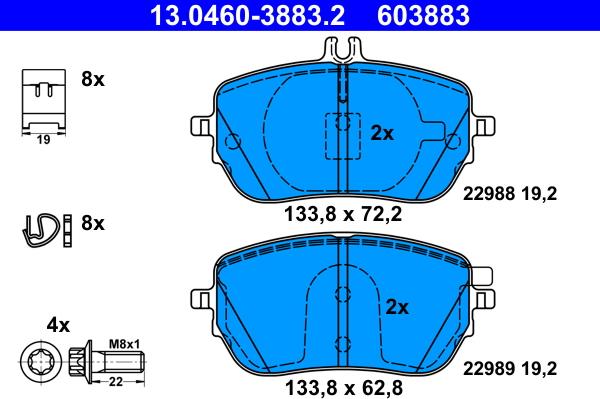 ATE 13.0460-3883.2 - Set placute frana,frana disc aaoparts.ro