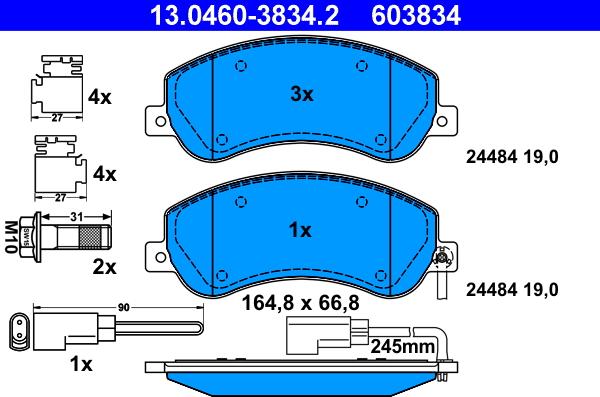 ATE 13.0460-3834.2 - Set placute frana,frana disc aaoparts.ro