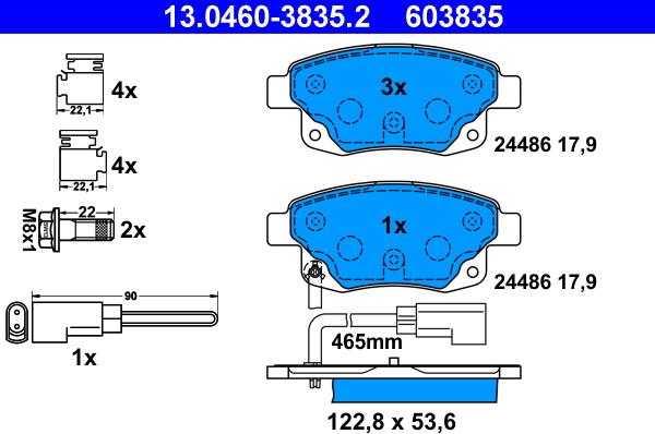 ATE 13.0460-3835.2 - Set placute frana,frana disc aaoparts.ro