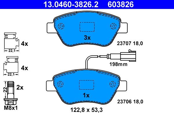 ATE 13.0460-3826.2 - Set placute frana,frana disc aaoparts.ro