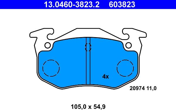 ATE 13.0460-3823.2 - Set placute frana,frana disc aaoparts.ro