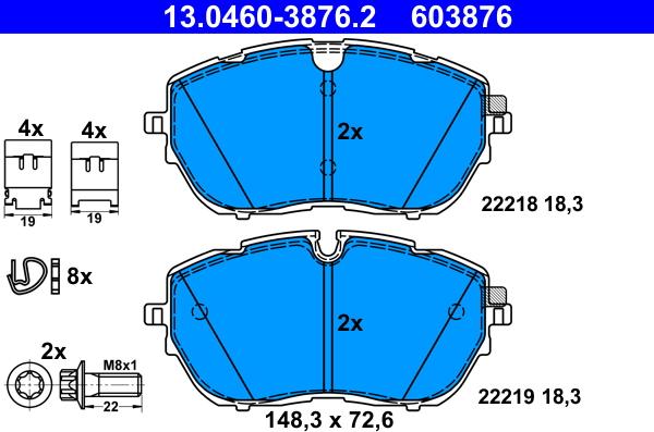 ATE 13.0460-3876.2 - Set placute frana,frana disc aaoparts.ro