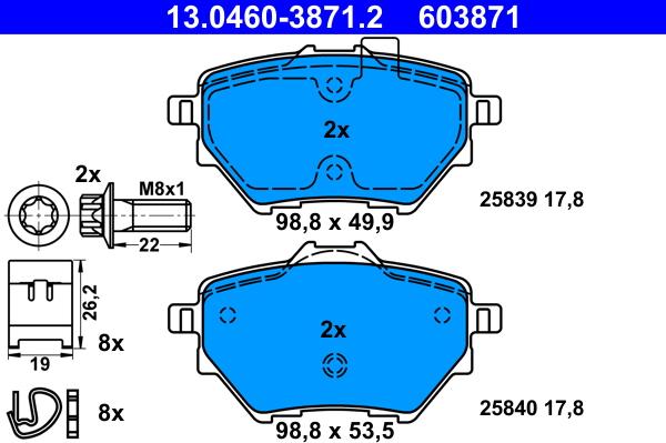 ATE 13.0460-3871.2 - Set placute frana,frana disc aaoparts.ro