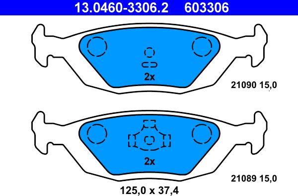 ATE 13.0460-3306.2 - Set placute frana,frana disc aaoparts.ro