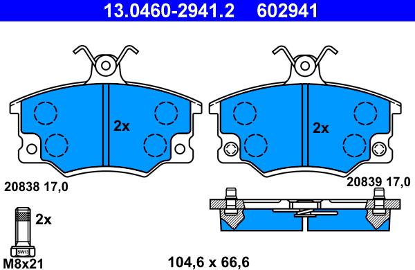 ATE 13.0460-2941.2 - Set placute frana,frana disc aaoparts.ro