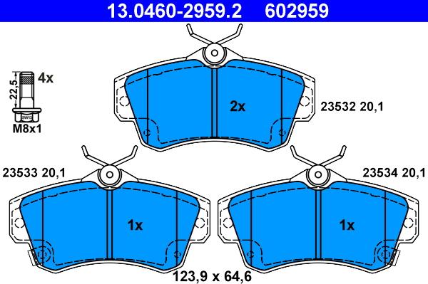 ATE 13.0460-2959.2 - Set placute frana,frana disc aaoparts.ro