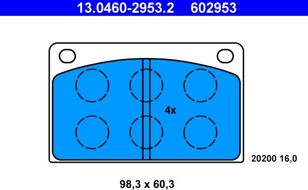 ATE 13.0460-2953.2 - Set placute frana,frana disc aaoparts.ro