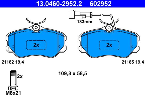 ATE 13.0460-2952.2 - Set placute frana,frana disc aaoparts.ro