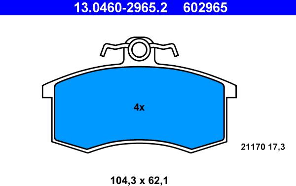 ATE 13.0460-2965.2 - Set placute frana,frana disc aaoparts.ro